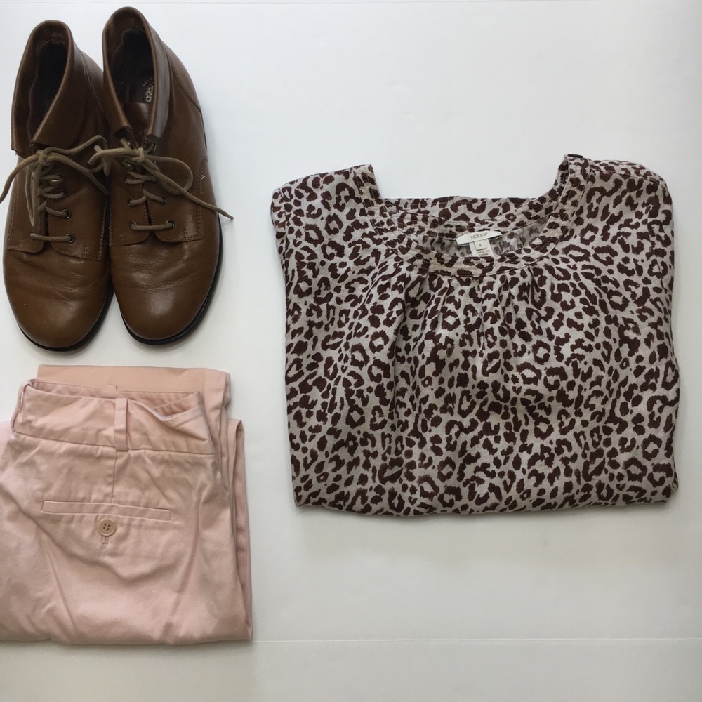 J. Crew Tessa Top in Safari Cat, Linen, Cheetah
